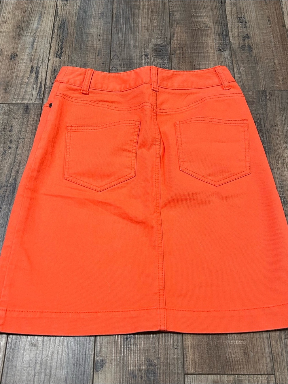 Boden Skirt Womens 2 Orange Denim Pencil Straight A Line 5 Pocket Cotton Stretch - Picture 2 of 5